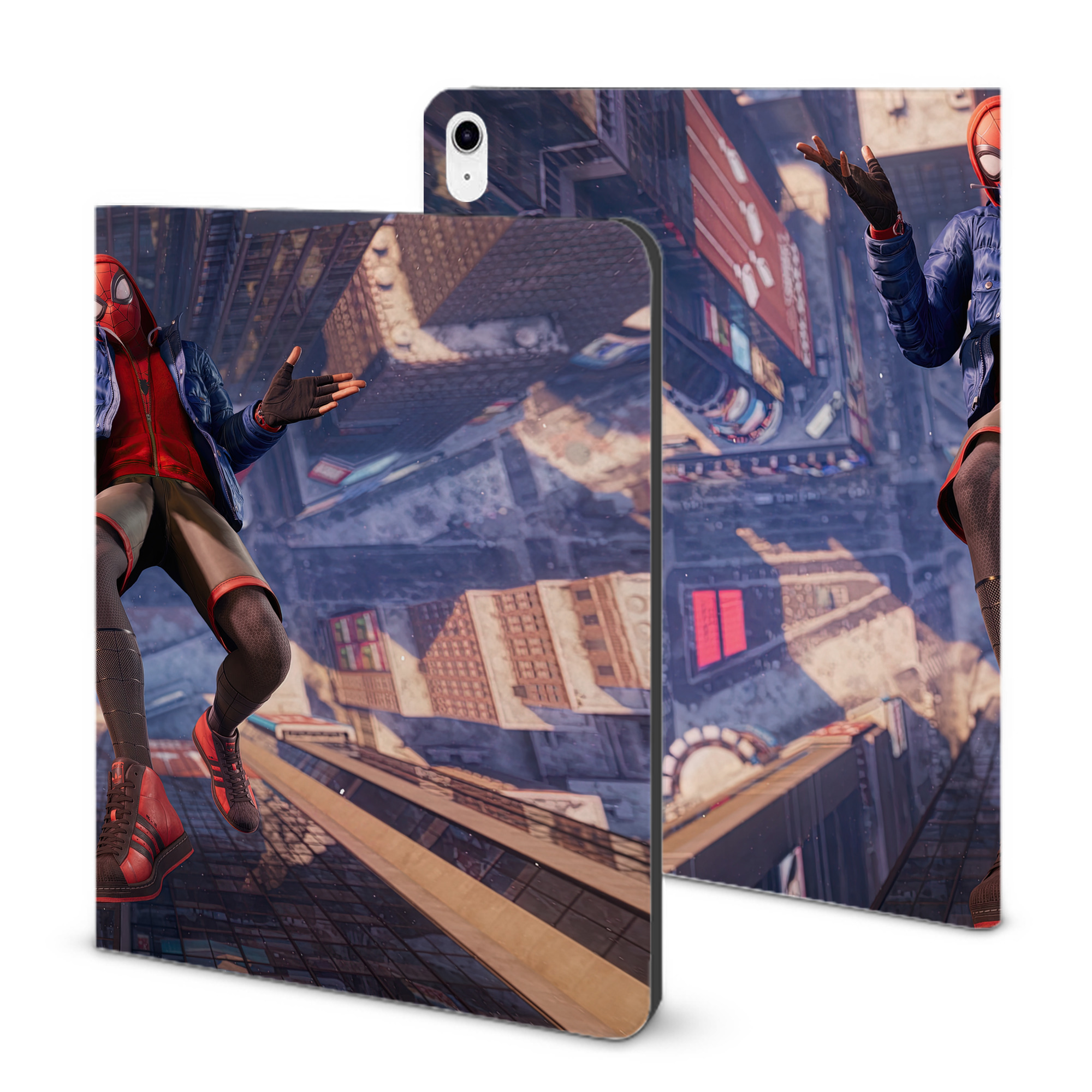 （画像用） Spider Man スパイダーマン IPad ケース ブック型 PUレザー TPU 耐衝撃 軽量 薄型 ペン収納なし 全面保護 IPad 各モデル対応